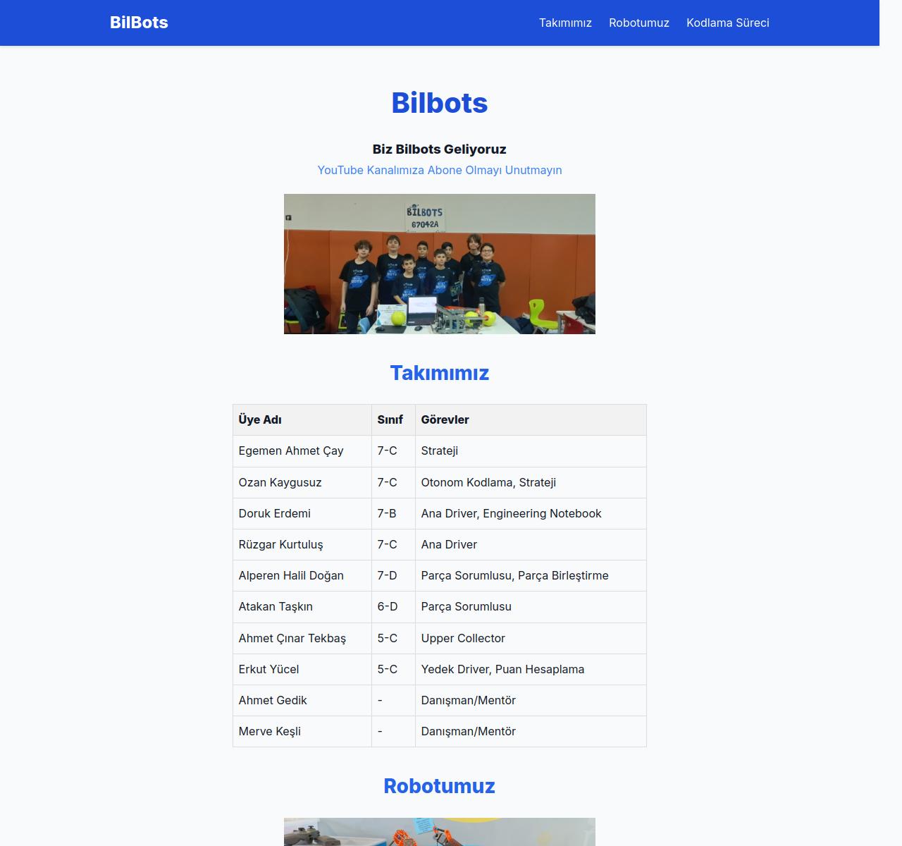 BilBots  Website